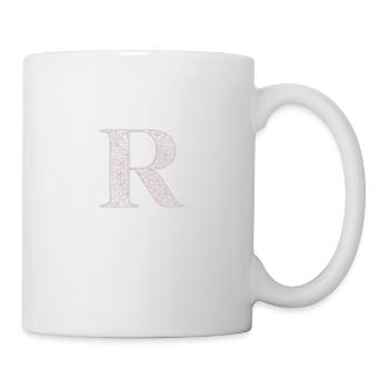 Mandala Monogram Initial in Dusky Pink - Letter R - Mug - white - Right