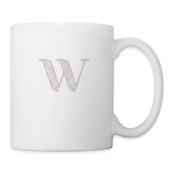 Mandala Monogram Initial in Dusky Pink - Letter W - Mug - white - Right