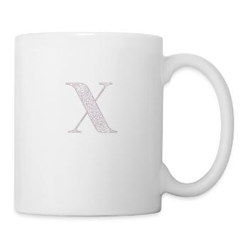 Mandala Monogram Initial in Dusky Pink - Letter X - Mug - white - Right