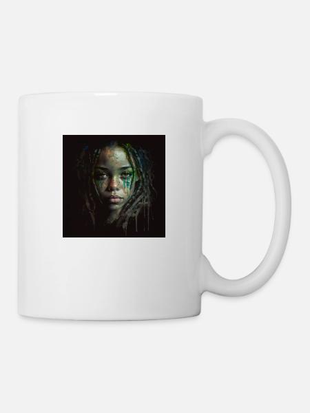 Face Frau Dreadlocks n°1 - Tasse - Weiß