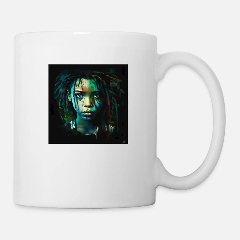Face woman dreadlocks n°3 - Mug - white