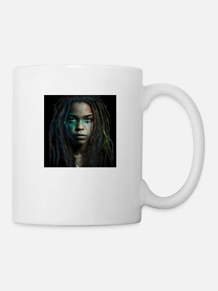 Face Frau Dreadlocks n°10 - Tasse - Weiß