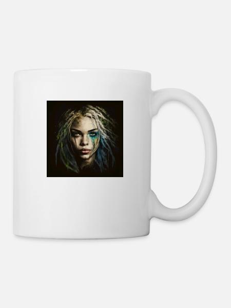 Face Frau Dreadlocks n°15 - Tasse - Weiß