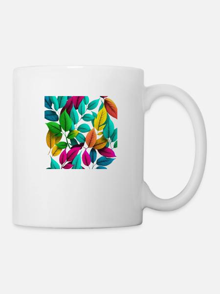 Bunte Blätter Geschenk - Tasse - Weiß