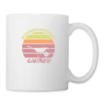 Gärtner Schubkarre im Sonnenuntergang - Tasse - Weiß - Rechts