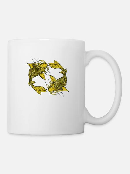 Japanese koi carp fish drawing 14034 A - Mug - white