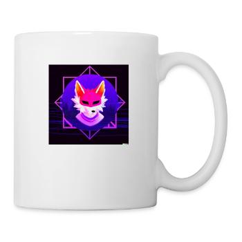 Kitsun Vaporwave Japanische Kami Vaporwave Kitsune - Tasse - Weiß - Rechts