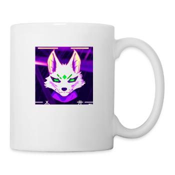 Kitsun Vaporwave Japanische Kami Vaporwave Kitsune - Tasse - Weiß - Rechts