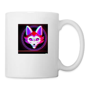Kitsun Vaporwave Japanische Kami Vaporwave Kitsune - Tasse - Weiß - Rechts
