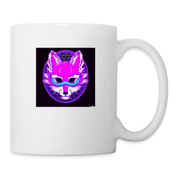 Kitsun Vaporwave Japanese Kami Vaporwave Kitsune - Mug - white - Right