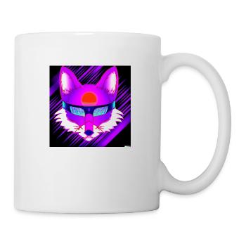 Kitsun Vaporwave Japanische Kami Vaporwave Kitsune - Tasse - Weiß - Rechts