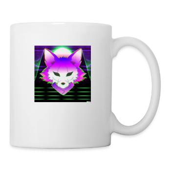 Kitsun Vaporwave Japanese Kami Vaporwave Kitsune - Mug - white - Right