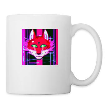 Kitsun Vaporwave Japanese Kami Vaporwave Kitsune - Mug - white - Right