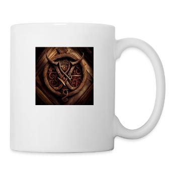 Wikinger Symbol mit Hörnern - Tasse - Weiß - Rechts