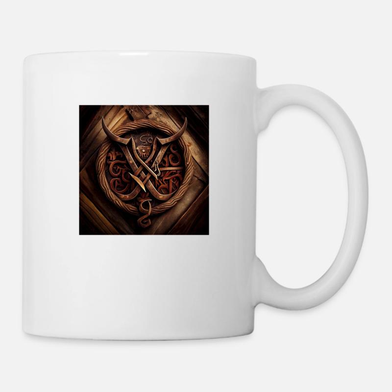 Wikinger Symbol mit Hörnern - Tasse - Weiß