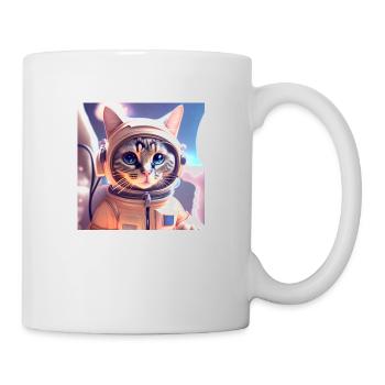 Asteonaut cat in space - Mug - white - Right