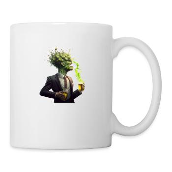 Tête de houblon fraîche avec bière artisanale Suit - Mug blanc - blanc - Droite