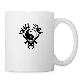 Knallyoga DAS ORIGINAL schwarzer Druck - Tasse - Weiß - Rechts