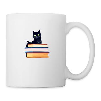 Cat Books Cat Reading Book Domestic Cat Kitten - Mug - white - Right