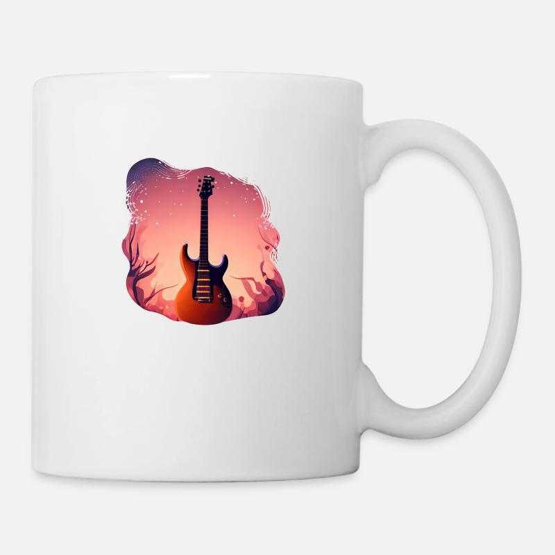 Guitare Instrument de Musique Instrument Plumé Guitariste - Mug blanc - blanc
