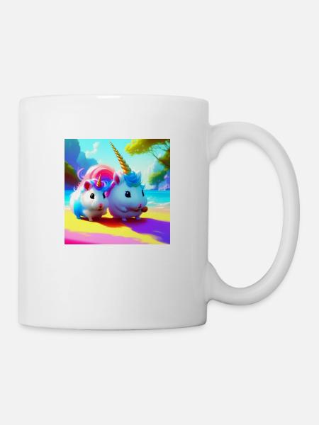 Einhorn Hamster Essen - Tasse - Weiß