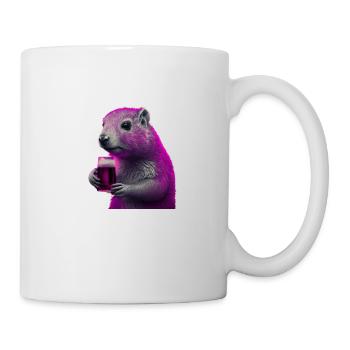 Lustiger Biertrinker das Magenta Tier - Tasse - Weiß - Rechts