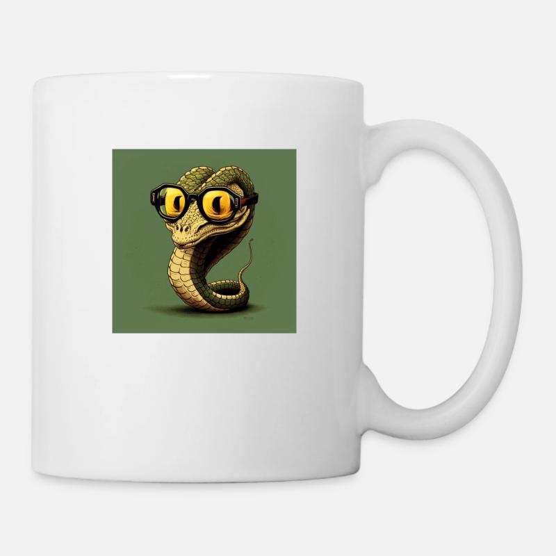 die retro brillenschlange - Tasse - Weiß