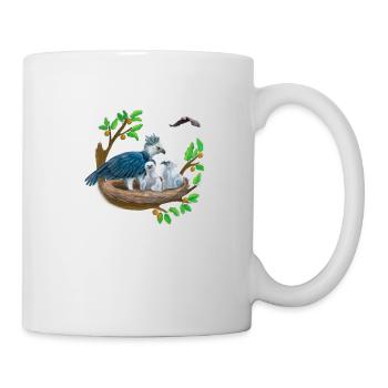 Harpie avec des petits dans le nid et l’aigle - Mug blanc - blanc - Droite