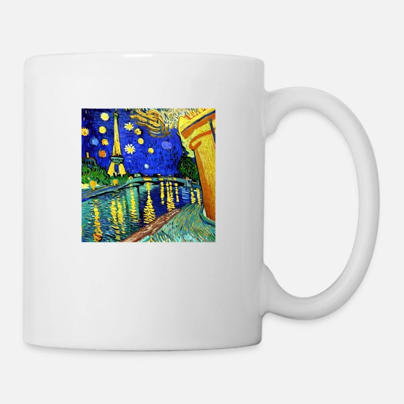 Paris Eiffelturm van gogh - Tasse - Weiß