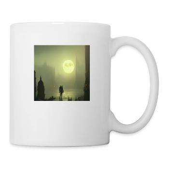 Vollmond in der Stadt - Tasse - Weiß - Rechts