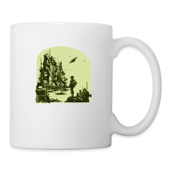 Science Fiction Comic Artwork in 8 Bit Retro Style - Mug - white - Right