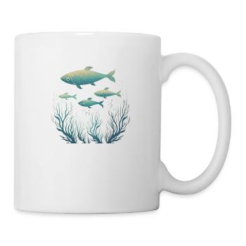 Small school of fish (art, nature, design) - Mug - white - Right