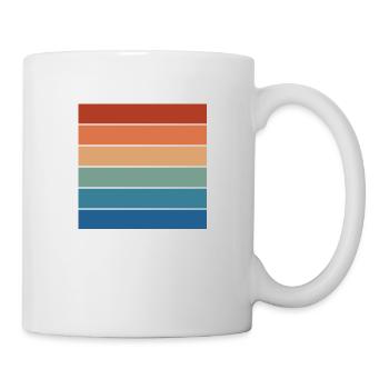 Retro Rainbow Rectangle Background Motif - Mug - white - Right