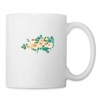Aquarell Blumen - Tasse - Weiß - Rechts