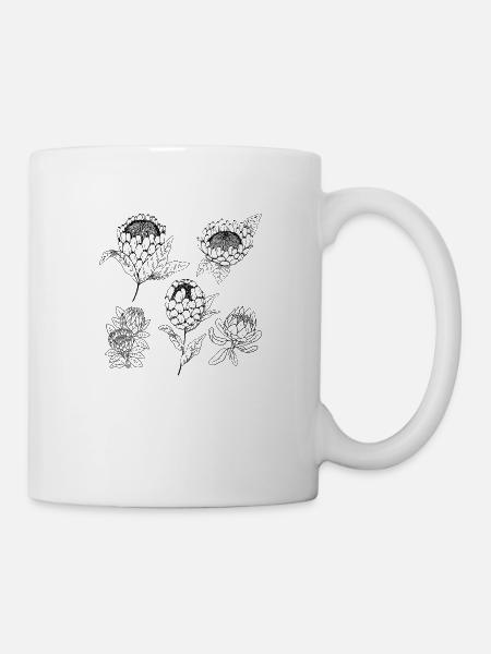 Protea-Blütengruppe - Tasse - Weiß