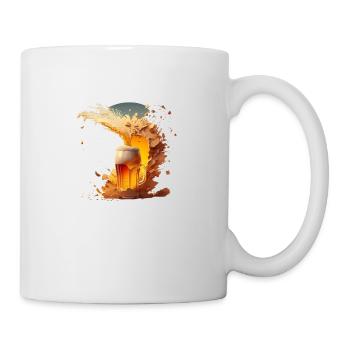 Bier Explosion Party Alkohol - Tasse - Weiß - Rechts