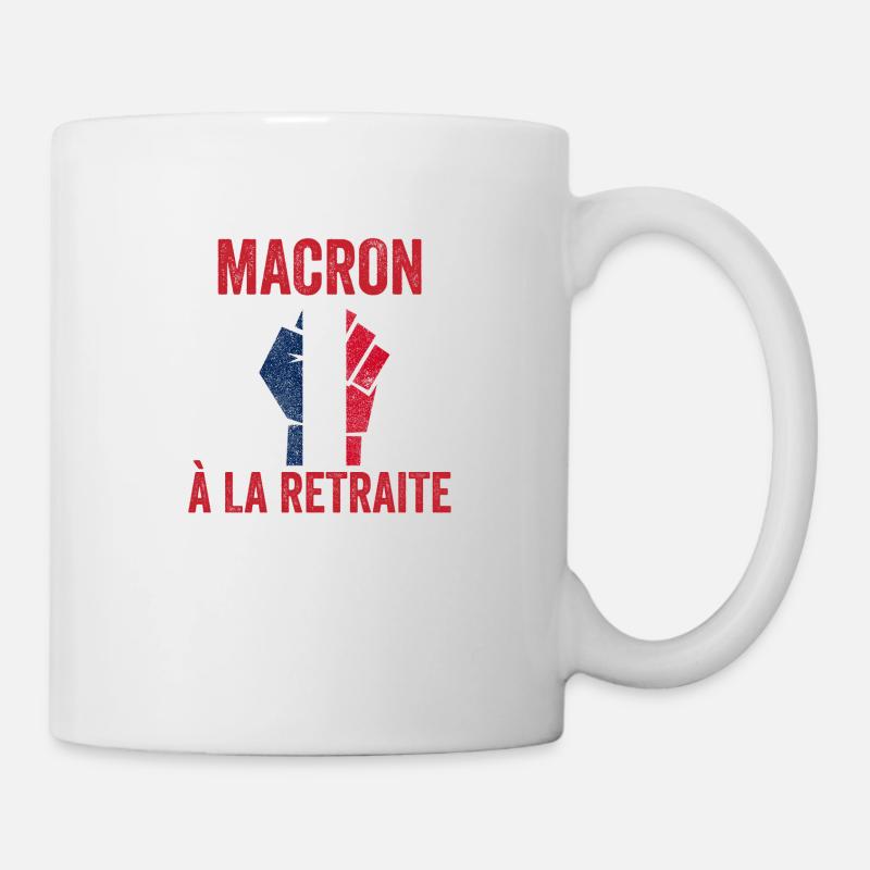 macron à la retraire Grève 2023 - Mug blanc - blanc