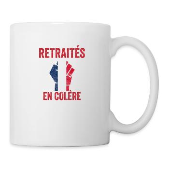 retraités en colère Grève 2023 anti retraite à 64 - Mug blanc - blanc - Droite