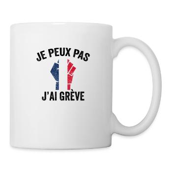 je peux pas j'ai grève anti retraire à 64 ans - Mug blanc - blanc - Droite
