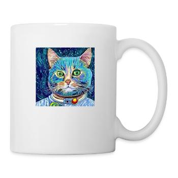 Astronaut cat van gogh - Mug - white - Right