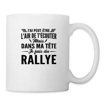 dans ma tête je fais du rallye / humour rallye - Mug blanc - blanc - Droite