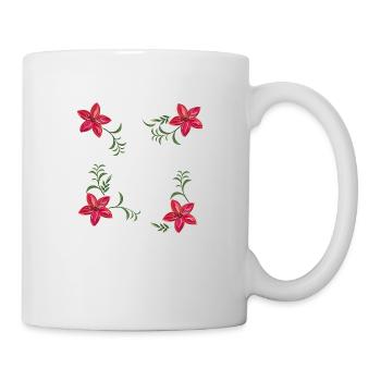 Blumen, Flowers - Tasse - Weiß - Rechts