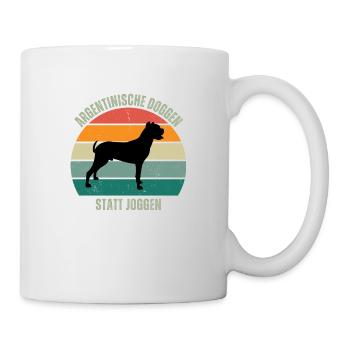 Argentinische Doggen, statt Joggen - Tasse - Weiß - Rechts