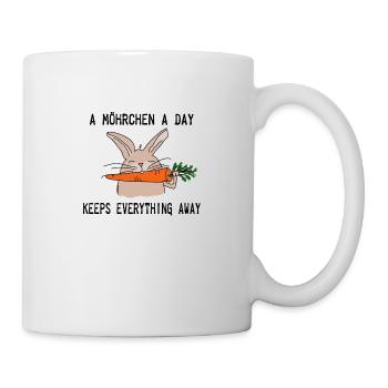 Hilde Hase Möhrchen T Shirt Spruch comic style - Tasse - Weiß - Rechts
