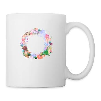 flower wreath,empty, wreath,graffti,colorful,flowers - Mug - white - Right