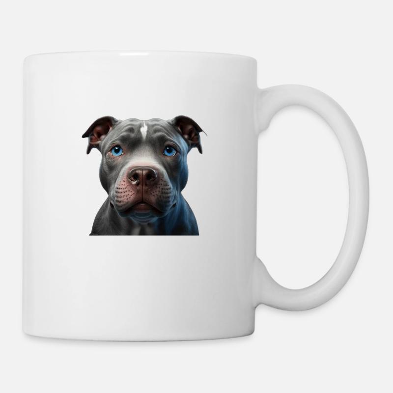 Blue Line Pibull - Tasse - Weiß