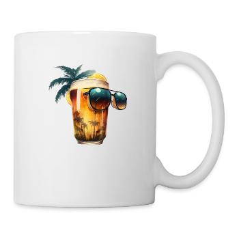 Sommer Sonnenbrille Palmen und Bier - Tasse - Weiß - Rechts