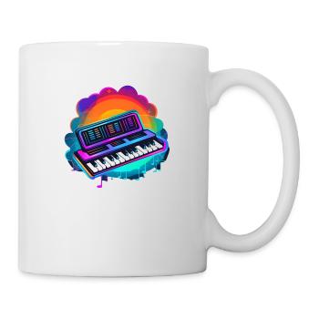 Keyboarder Synthwave 80s Geschenk - Tasse - Weiß - Rechts