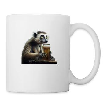 Drôle de lémurien fou à la bière - Mug blanc - blanc - Droite