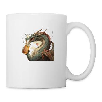 Chinesischer Drache trinkt Bier - Tasse - Weiß - Rechts